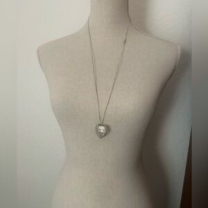 Sterling Silver chain crystal Heart Pendant Necklace